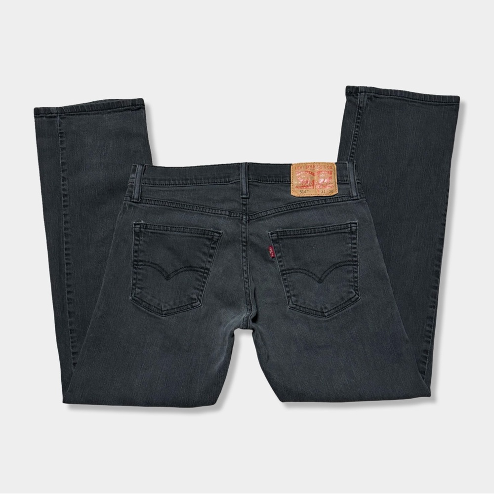 Levis 514 Faded Black Grey Slim Straight Leg Fit Stretch Denim Jeans Mens 31 30